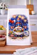 USA America Patriotic Gnome with Fireworks Kitchen Towel