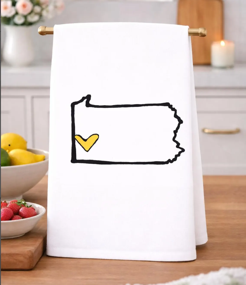 Pittsburgh Pennsylvania/Steel City Kitchen Towel with Heart