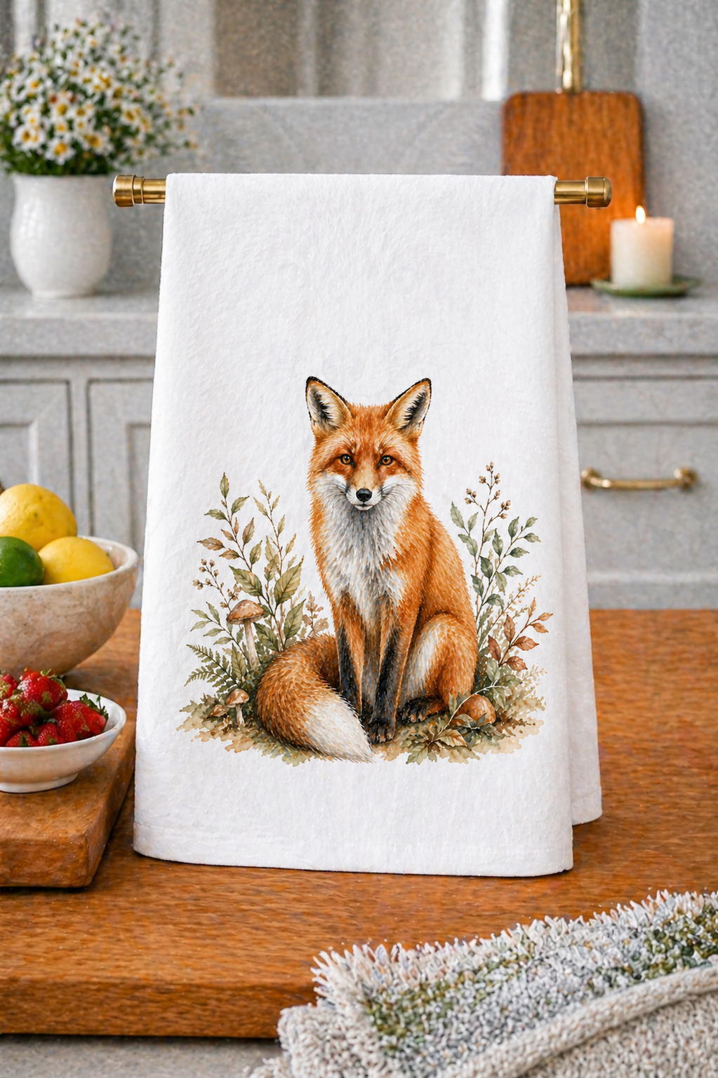 Red Fox Kitchen Towel