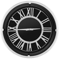 Silent wall clock with a silver frame, 13.5/17.5 inch size, featuring a modern design and silent movement from DirectDeals.