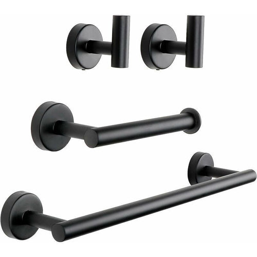 4 Pcs Bathroom Hardware Set, Matte Black Bathroom (Home & Garden > Bathroom Accessories > Towel Racks & Holders) product photo