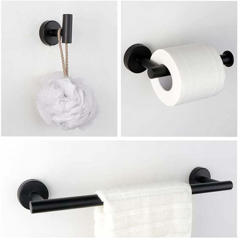 4 Pcs Bathroom Hardware Set, Matte Black Bathroom