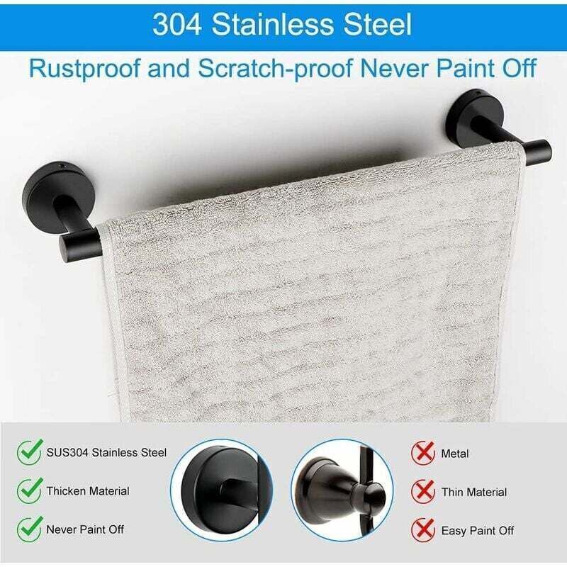 4 Pcs Bathroom Hardware Set, Matte Black Bathroom