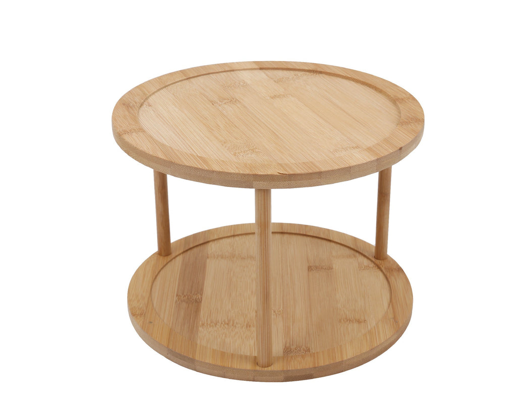 NNEDSZ Bamboo Lazy Susan Turntable 2 Tiers
