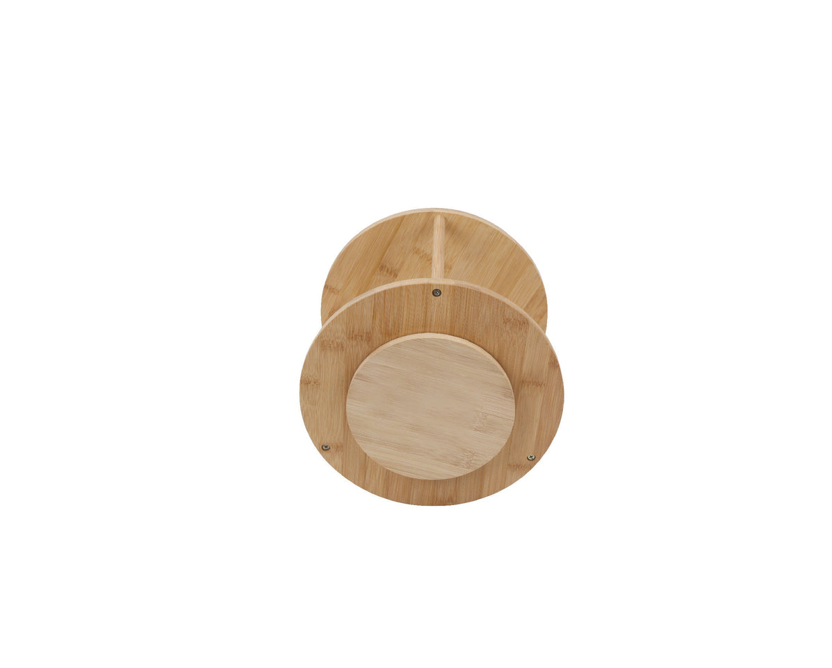 NNEDSZ Bamboo Lazy Susan Turntable 2 Tiers