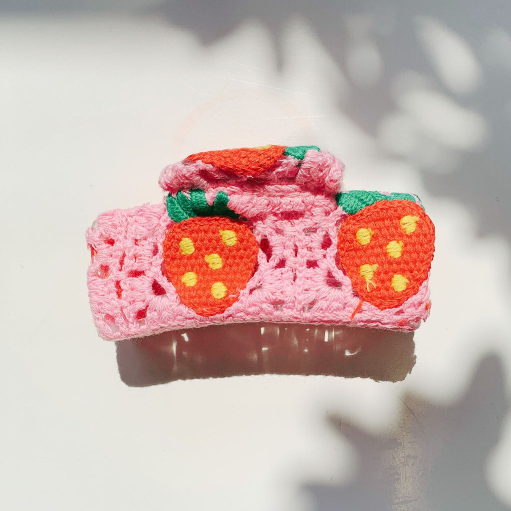 Velvet Claws Strawberry Granny Square Hair Claw