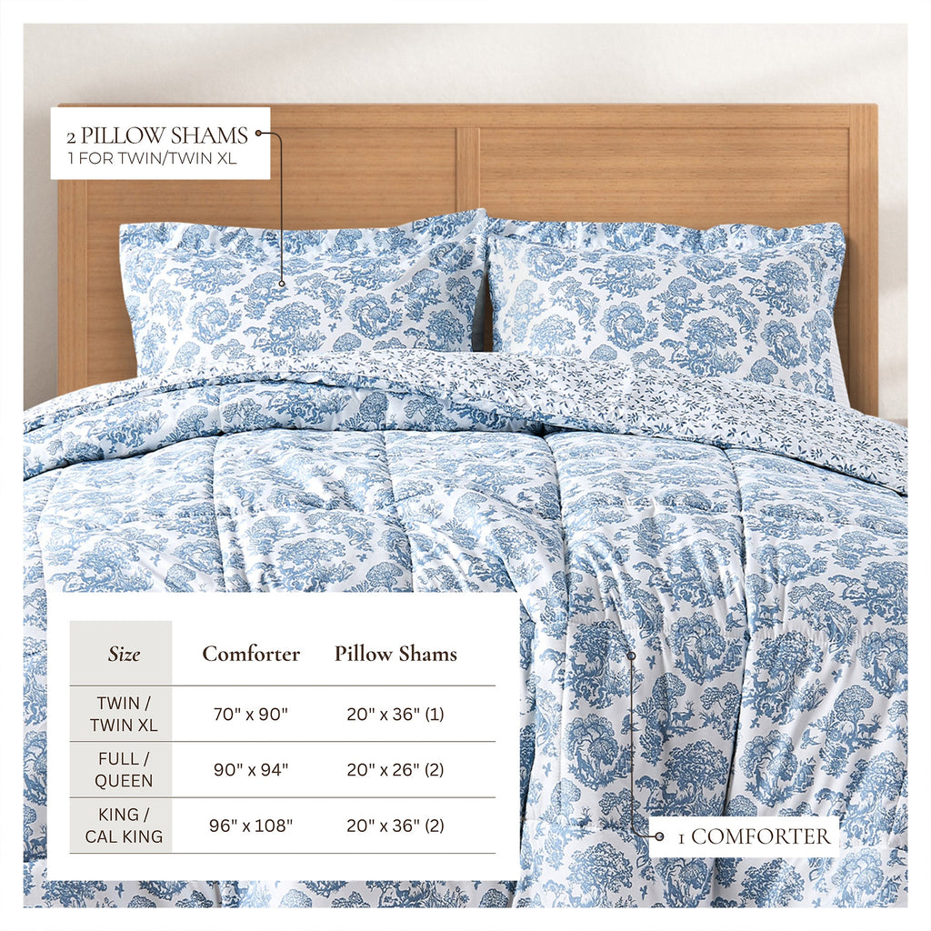 Reversible Christmas Comforter and Sham Set - Holiday / Lodge Odette Collection