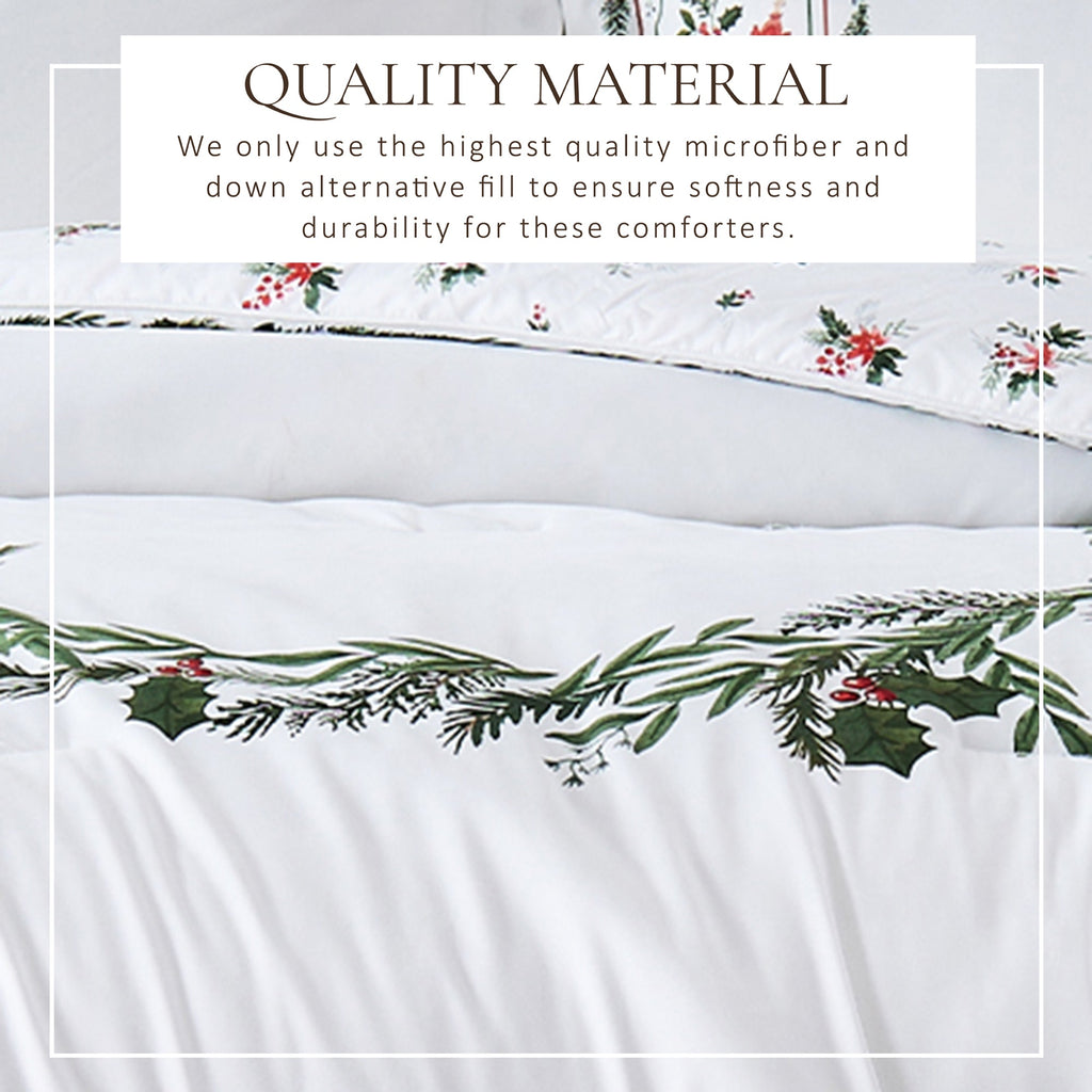 Reversible Christmas Comforter and Sham Set - Holiday / Lodge Odette Collection