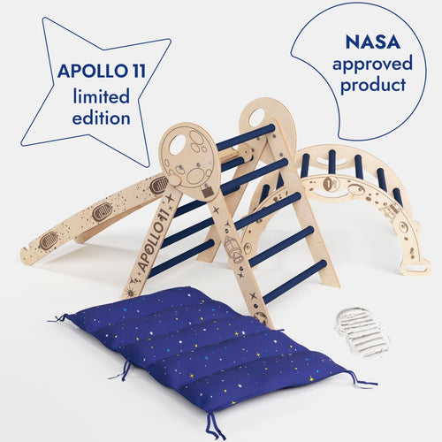 Apollo 4in1 Climbing Set:  Pikler Triangle, Arch, Slide Board, and Cushion for Little Toddlers Astronauts (1–3 Years) product photo - view 2