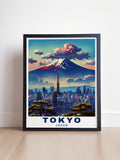 Tokyo  Art Print – Mount Fuji Travel Print – Japan Canvas Art – Japan Travel Poster