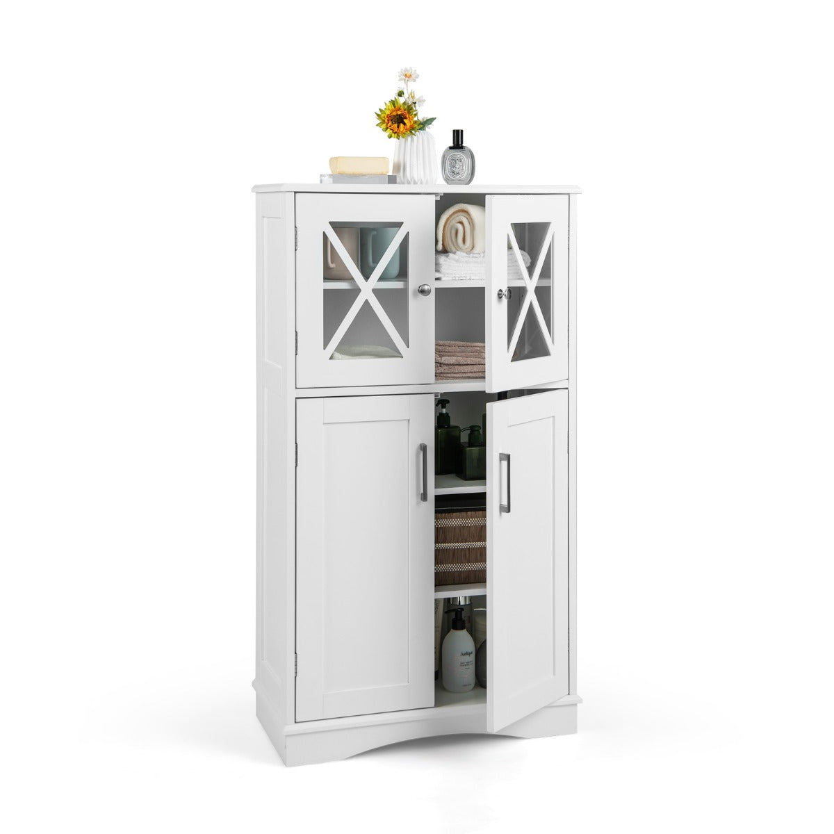 NNECW Bathroom Storage Cabinet with Adjustable Shelves for Bathroom