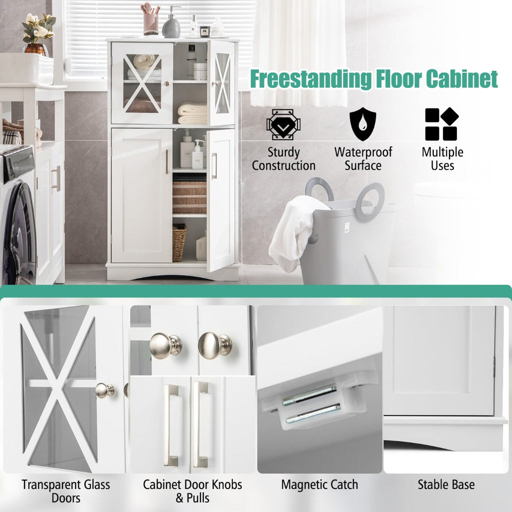 NNECW Bathroom Storage Cabinet with Adjustable Shelves for Bathroom