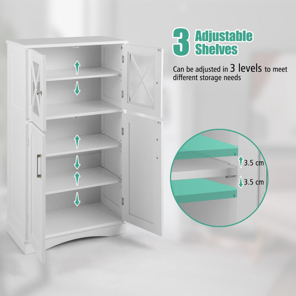 NNECW Bathroom Storage Cabinet with Adjustable Shelves for Bathroom