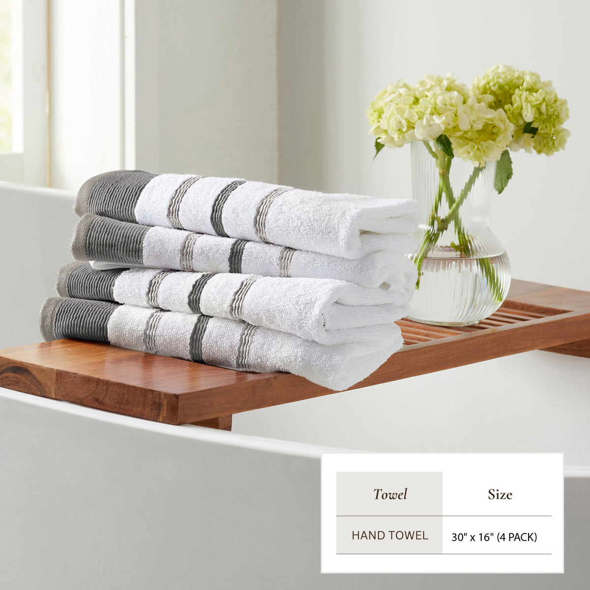 Decorative Cotton Stripe Bath Towel Set - Noelle Collection