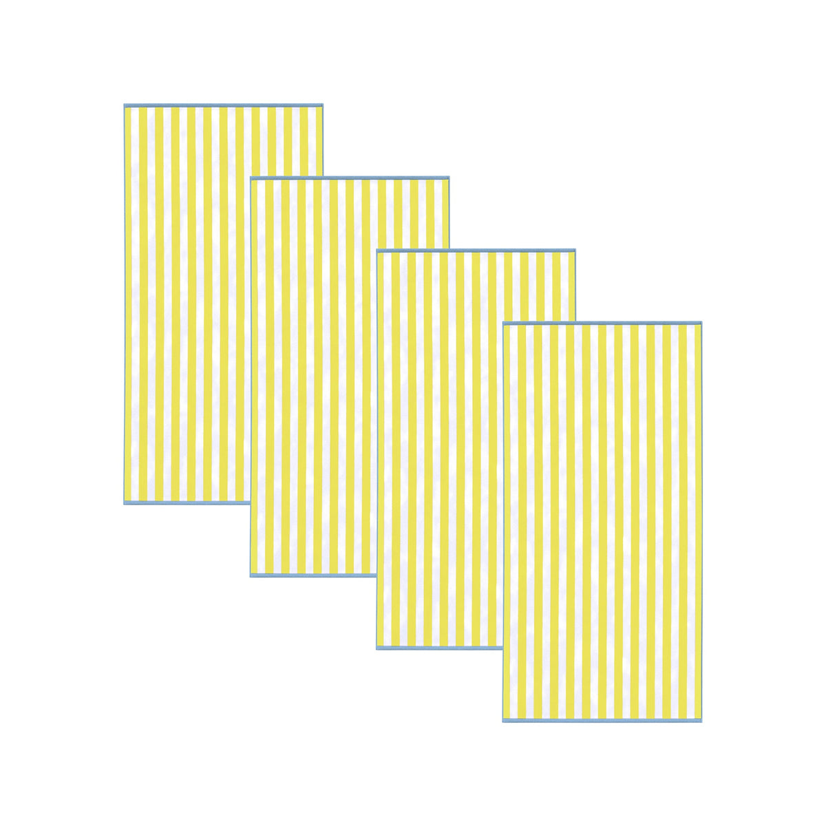 Oversized Striped Border Cabana Beach Towels - Santa Cruz