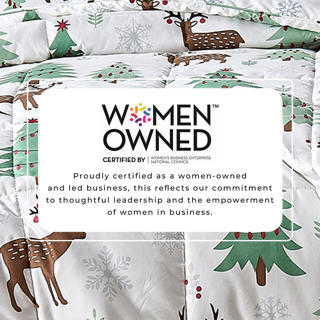 Reversible Christmas Comforter and Sham Set - Holiday / Lodge Odette Collection