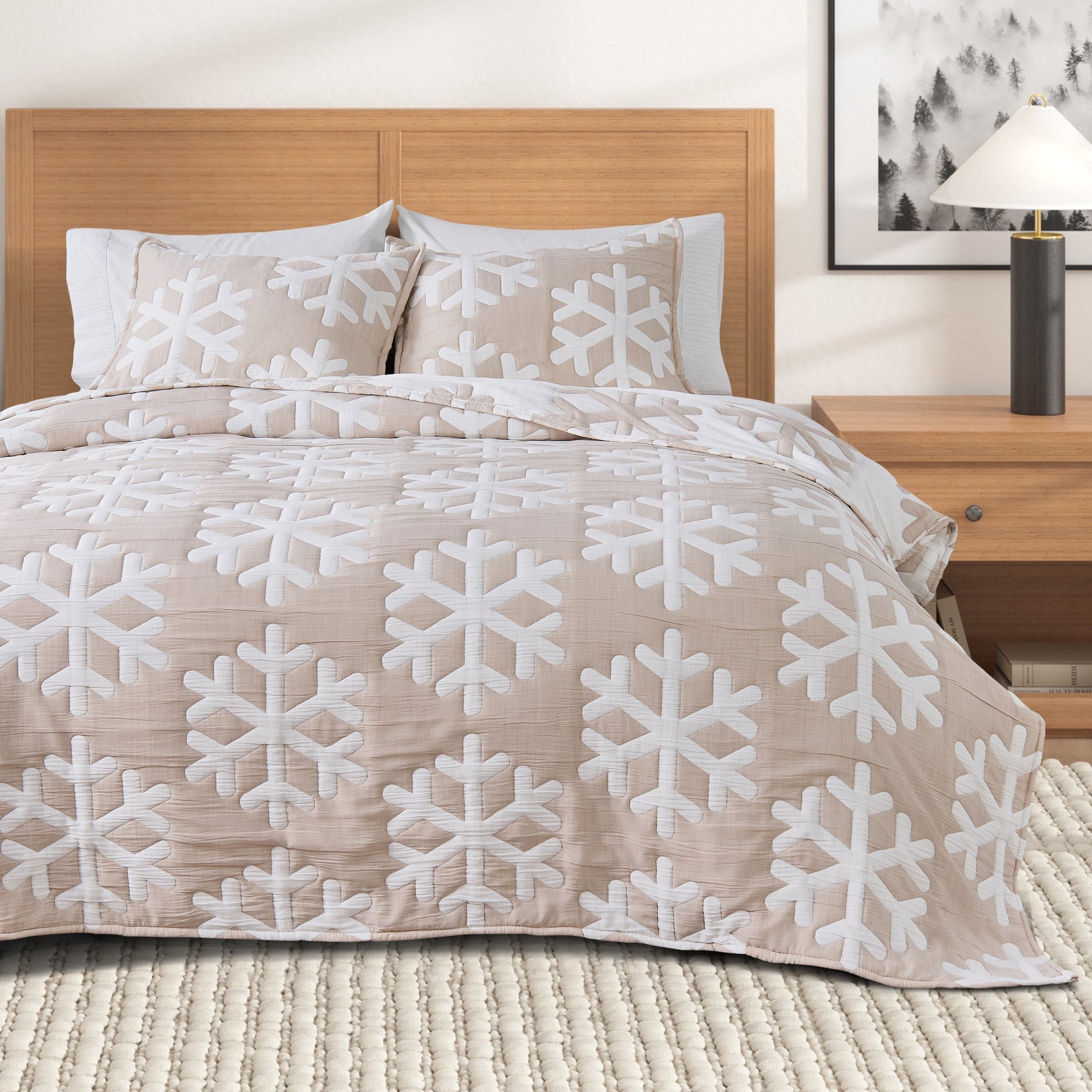 Matelassé Snowflake Quilt Set - Nino Collection (Quilts & Comforters) - view 19