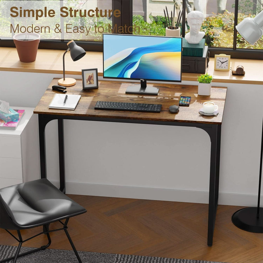 39 Inch Brown Computer Desk Modern Simple Style Home Office