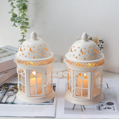 8.5 inch High Decorative Lanterns ( Set of 2 ) (Decorative Candle Lanterns) product photo