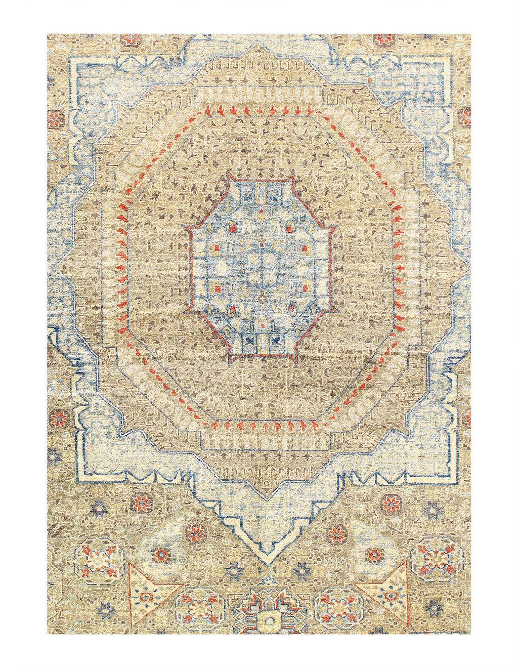 Canvello Fine hand Knotted Mamluk Design - 9' X 12'