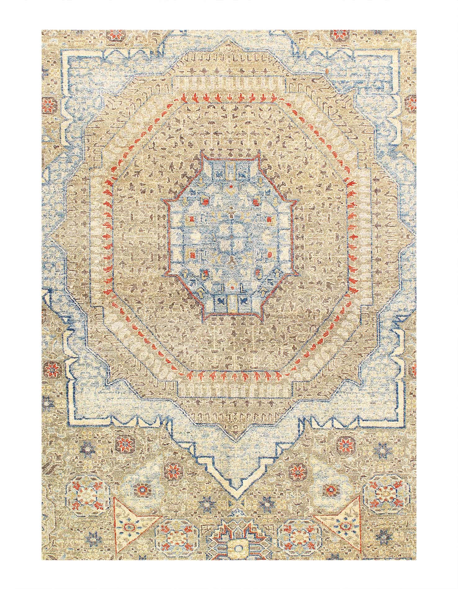 Canvello Fine hand Knotted Mamluk Design - 9' X 12'