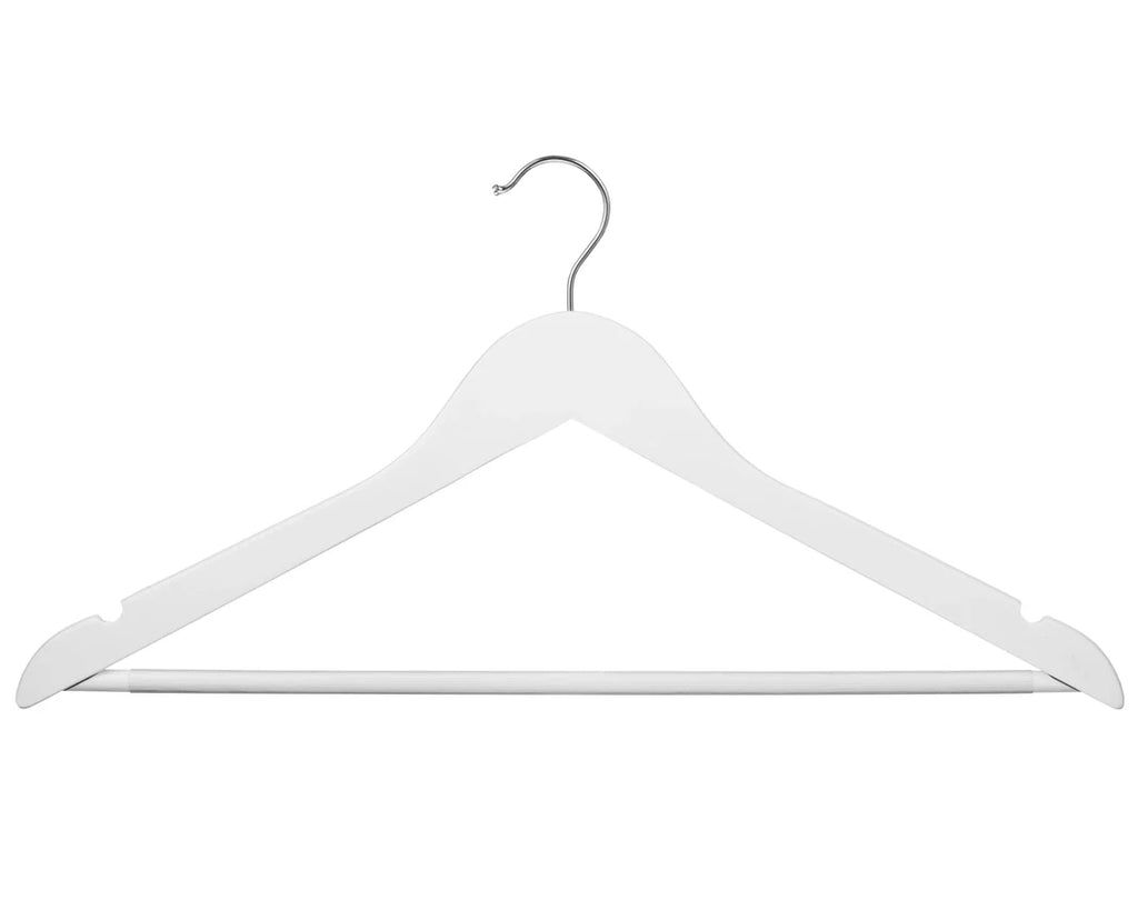 White Wooden Hangers Adult Anti-Slip 96 Hangers