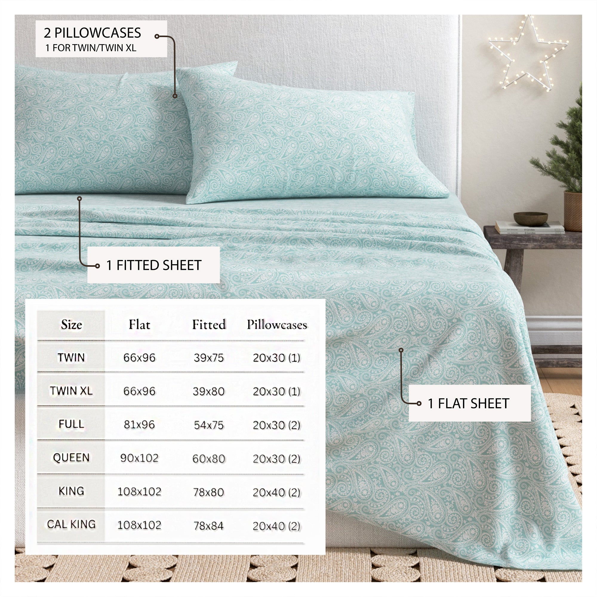 Turkish Cotton Flannel Sheet - Belle Collection