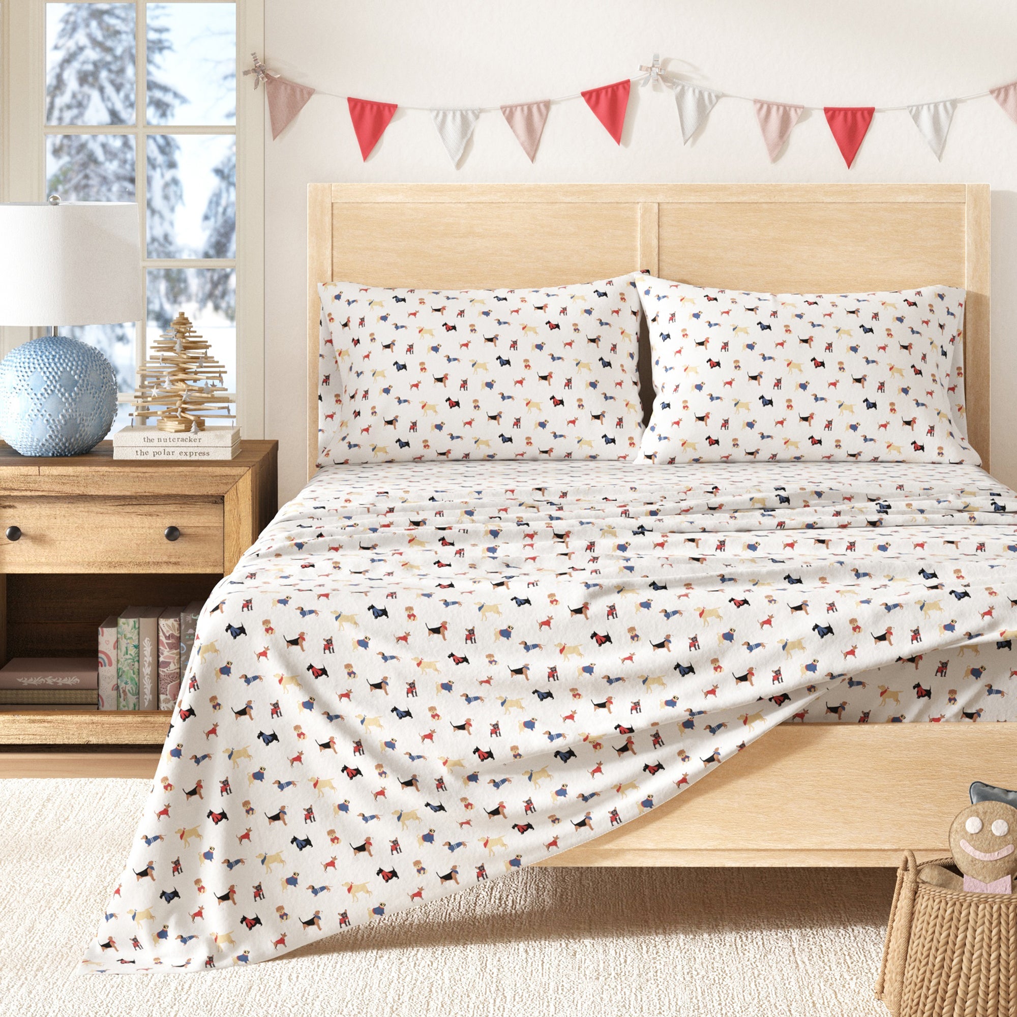 Turkish Cotton Christmas Flannel Sheet - Whittaker Collection