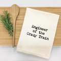 "Engineer of the Crazy Train" Kitchen Towel
