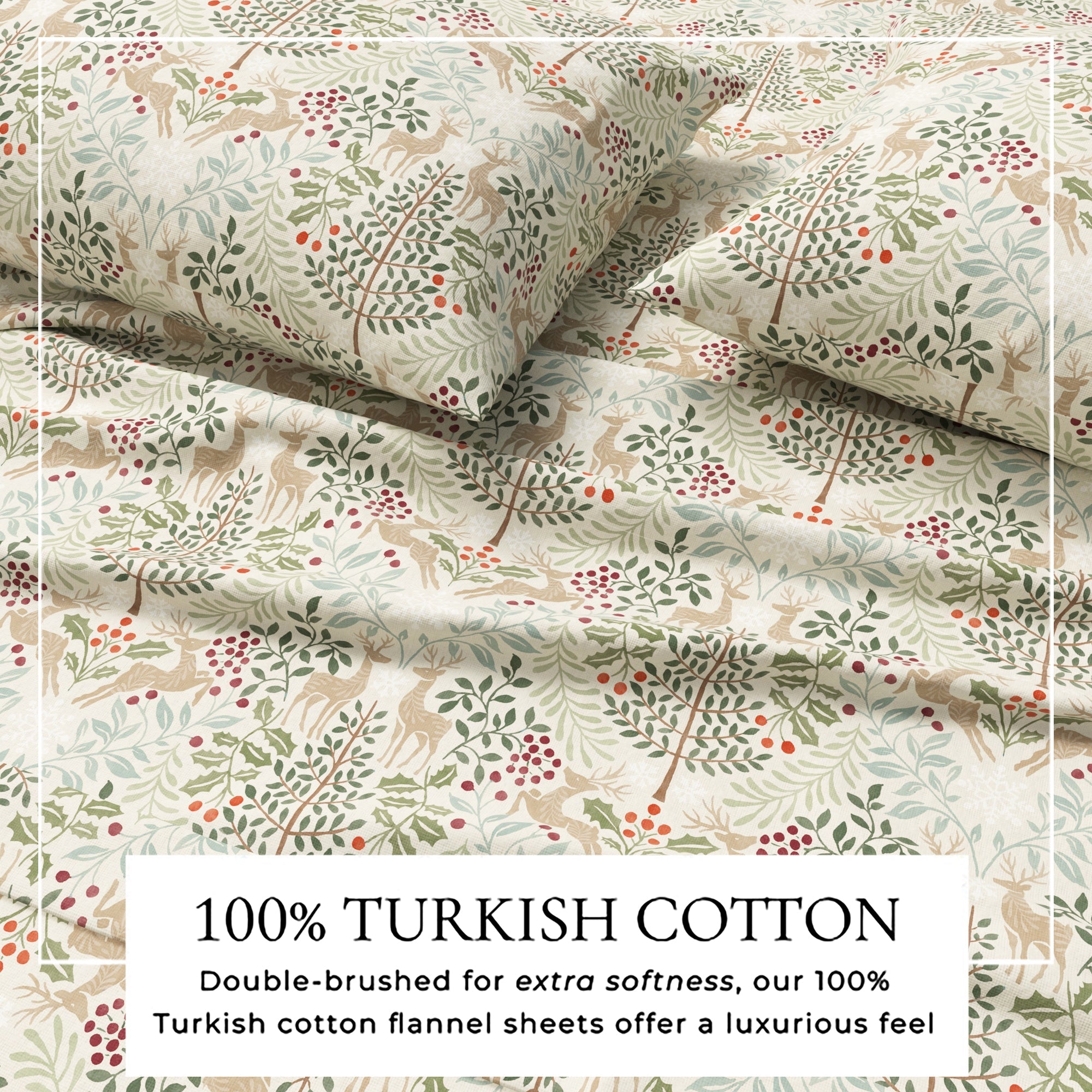 Turkish Cotton Flannel Sheet Set - Elevated Holiday Collection