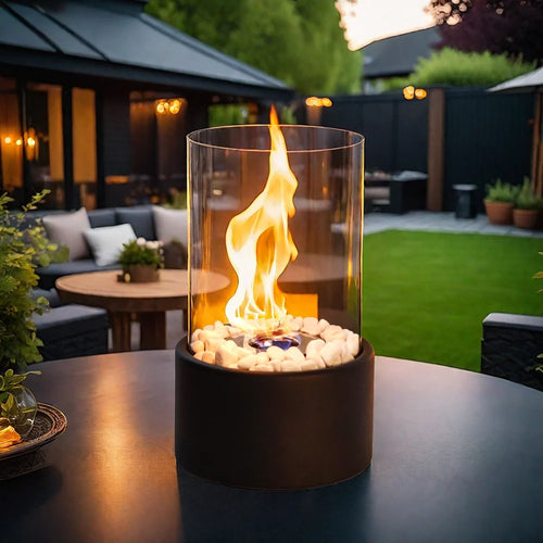 10.5" H Portable Tabletop Round Fireplace(Black) (Gel & Ethanol Fireplaces) - view 2