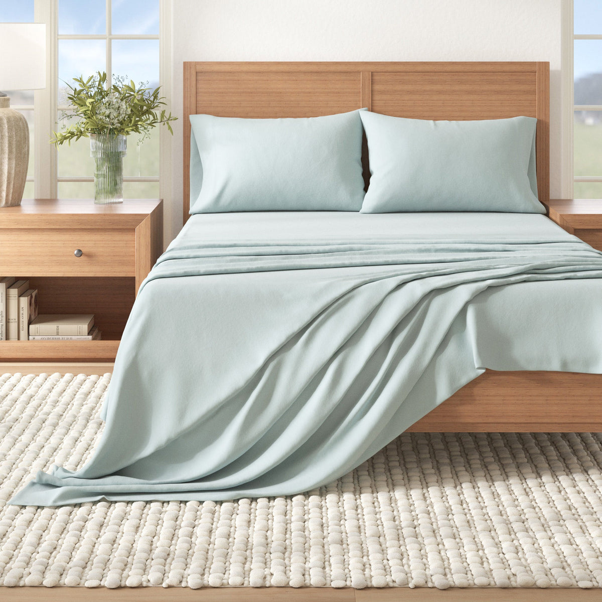 Cotton Solid Flannel Sheet - Nordic Collection
