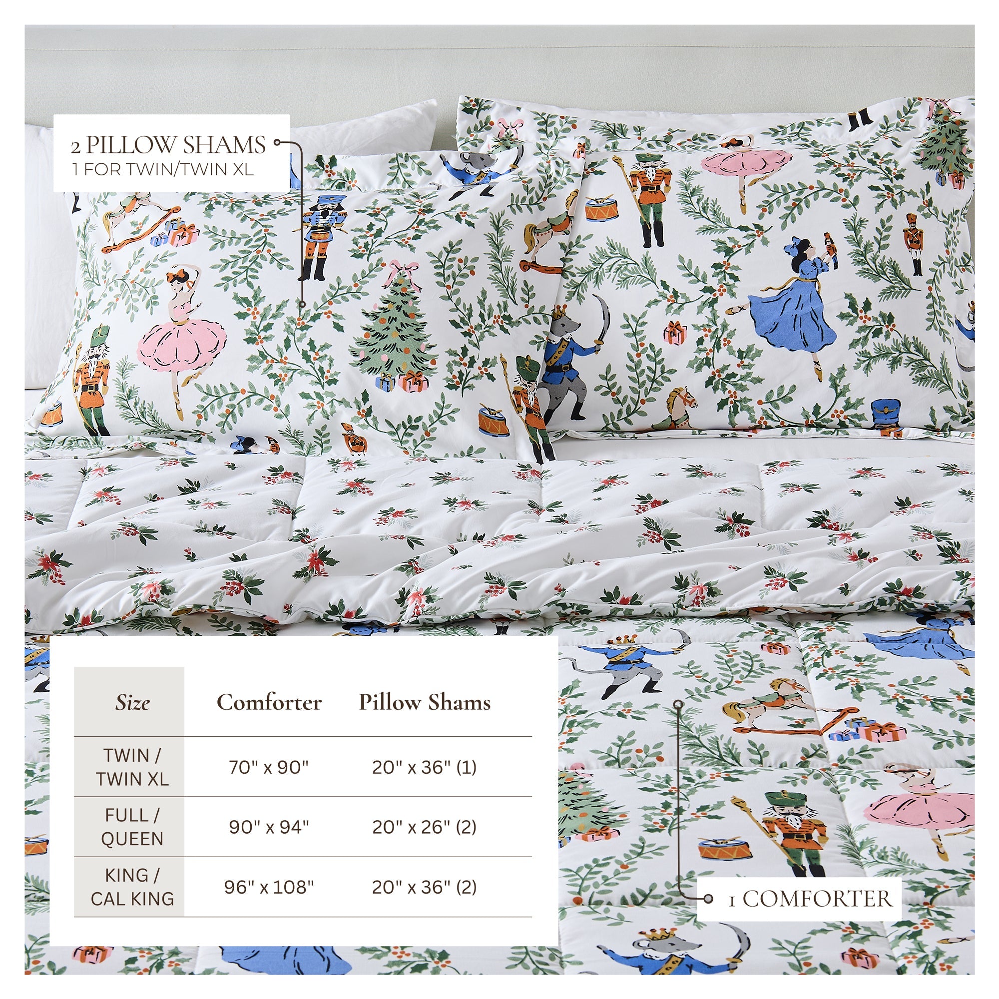 Reversible Christmas Comforter and Sham Set - Holiday / Lodge Odette Collection
