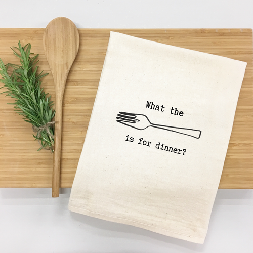 "What the [fork] is for dinner?" Kitchen Towel (Textiles) product photo