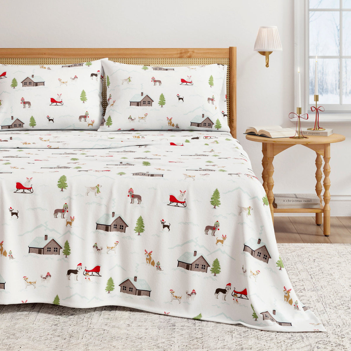 Turkish Cotton Christmas Flannel Sheet - Whittaker Collection