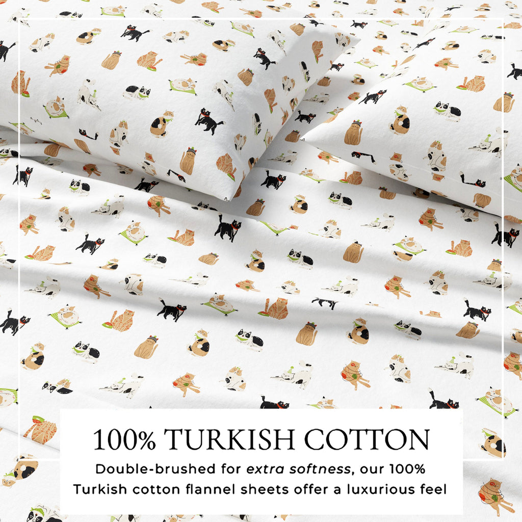 Turkish Cotton Christmas Flannel Sheet - Whittaker Collection