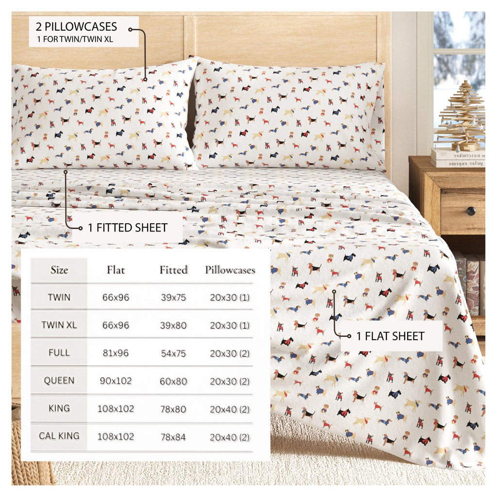 Turkish Cotton Christmas Flannel Sheet - Whittaker Collection