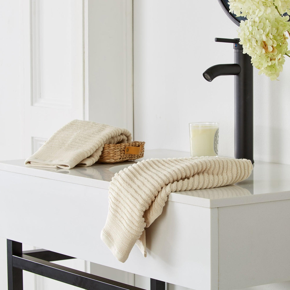 4 Pack Ribbed Hand Towels - Rori Collection