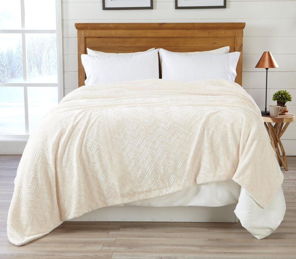 Velvet Plush Sherpa Luxury Bed Blanket - Cielo Collection (Blankets) - view 14