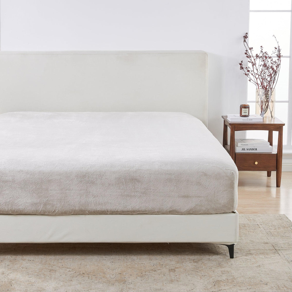 Solid Plush Fitted Sheet - Velvet Luxe Collection (Bed Sheets) - view 7