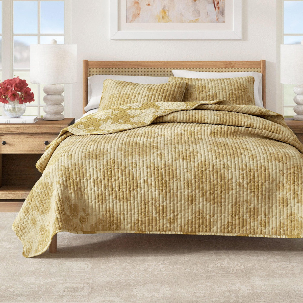 Floral Printed Cotton Quilt Set - Corin Collection (Quilts & Comforters) - view 11