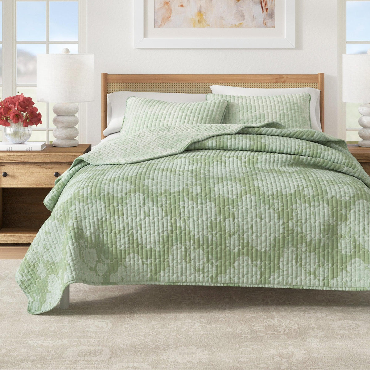 Floral Printed Cotton Quilt Set - Corin Collection (Quilts & Comforters) - view 6