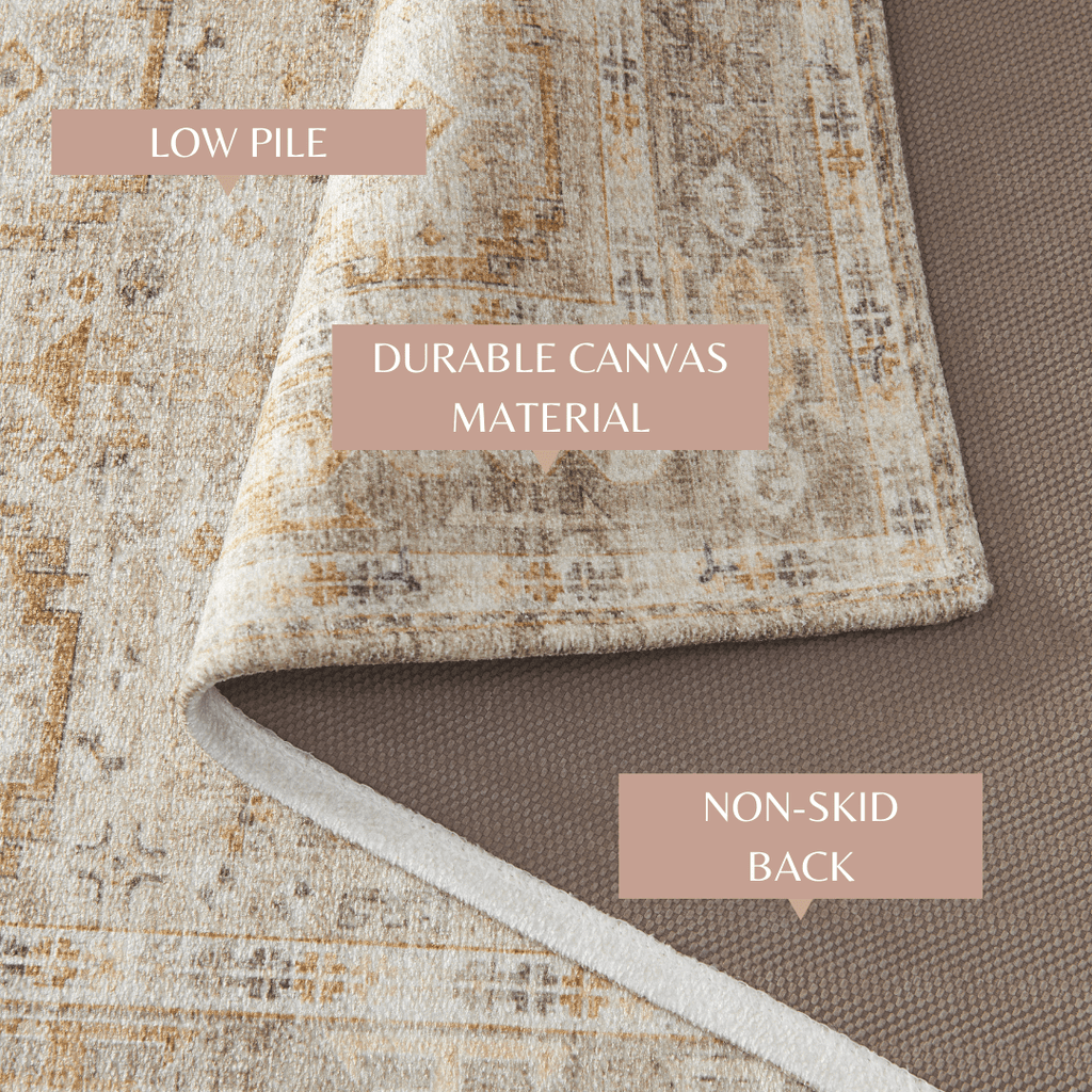 Medallion Machine Washable Accent Area Rug & Runner 2 Pack - Nava Collection