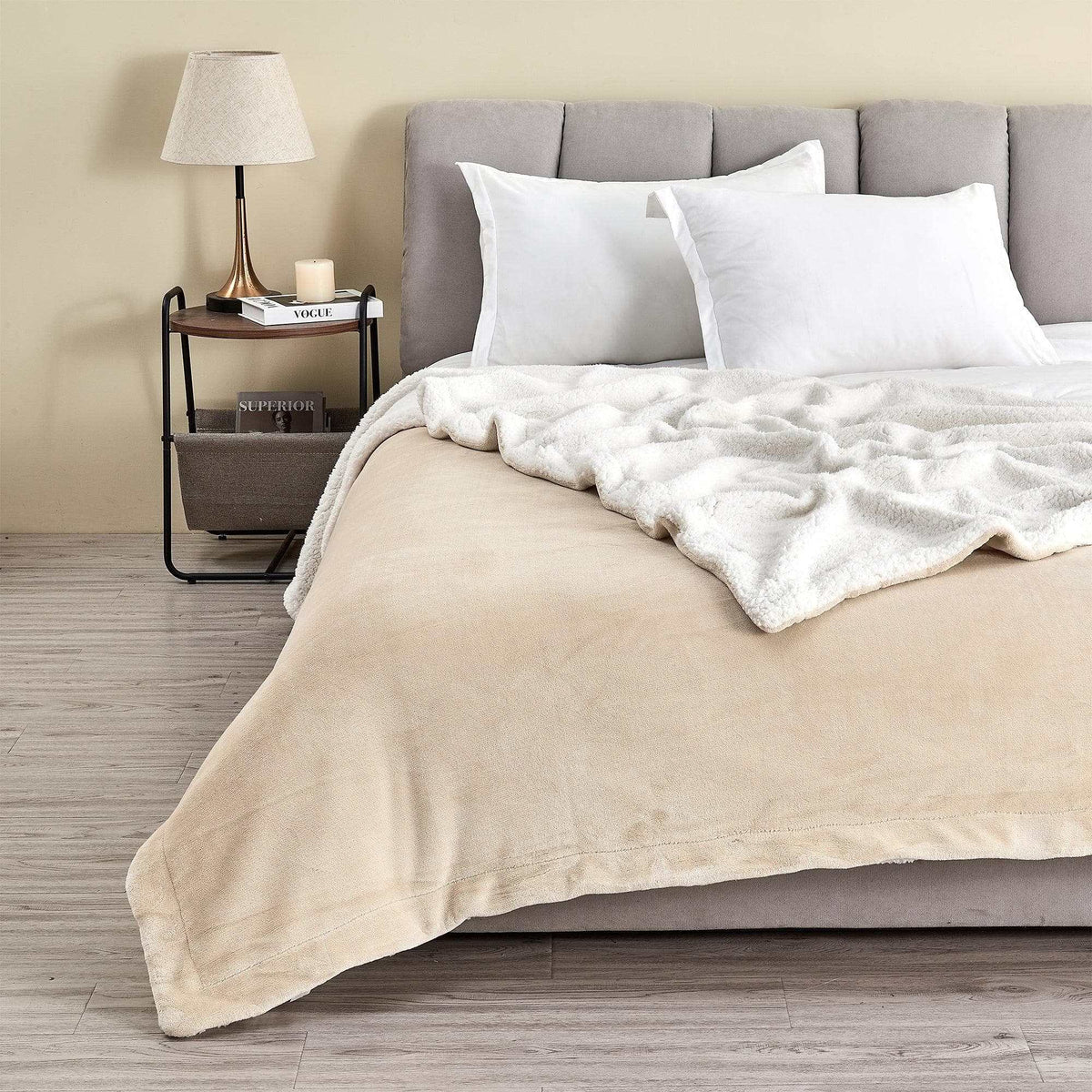 Velvet Plush Sherpa Luxury Bed Blanket - Kinsley Collection