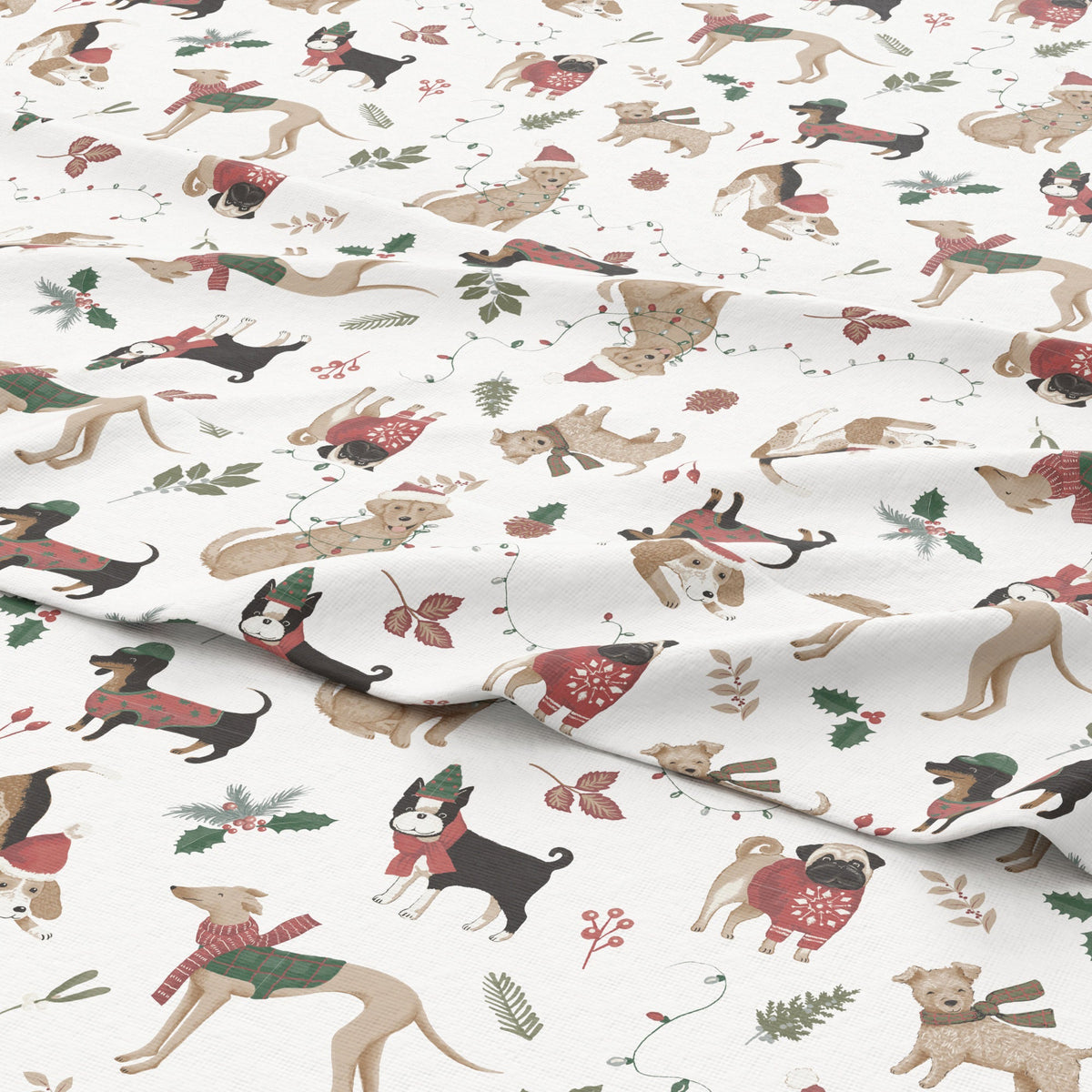 Turkish Cotton Christmas Flannel Sheet - Whittaker Collection