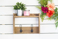 Wooden Coat Hooks with Shelf