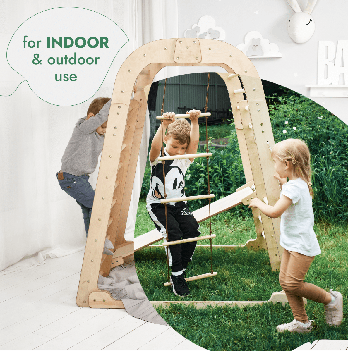 Indoor Playground for Children - 7in1 Playground + Swings Set + Slide Board + Art Set
