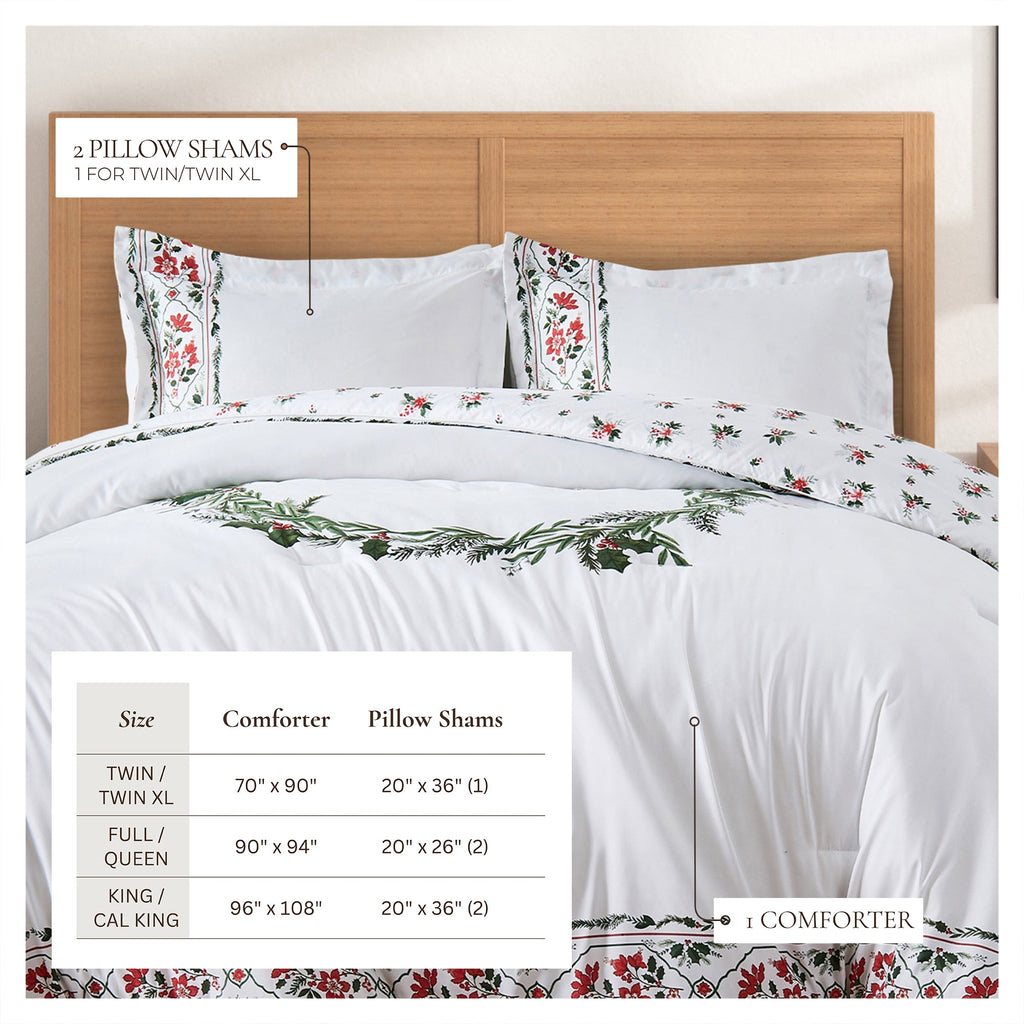 Reversible Christmas Comforter and Sham Set - Holiday / Lodge Odette Collection