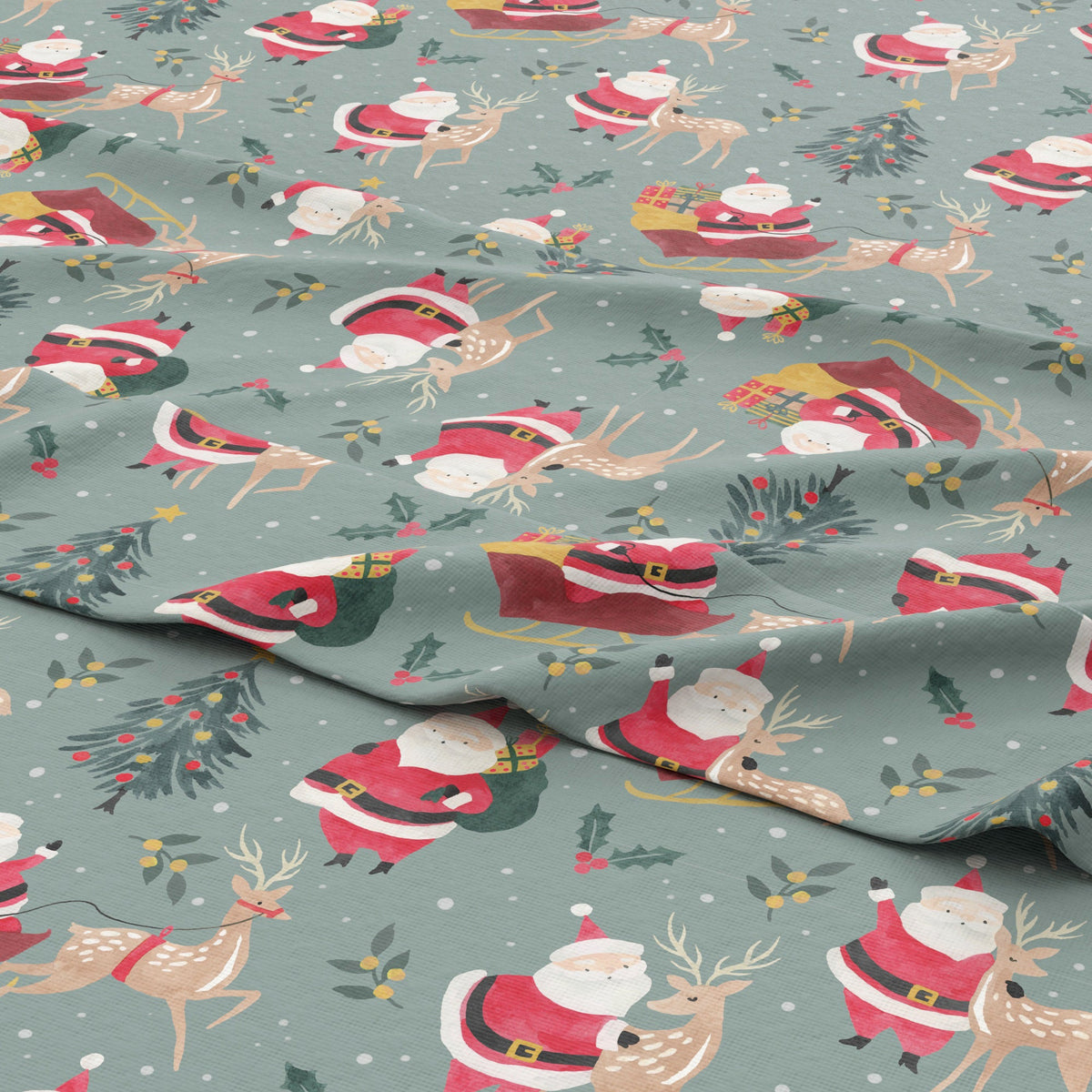 Turkish Cotton Christmas Flannel Sheet - Whittaker Collection