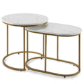 NNECW Modern Nesting Round Coffee Table Set of 2 for Living Room